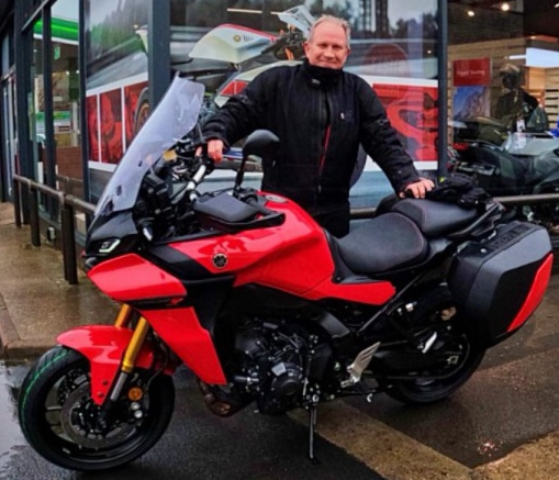 Wayne with his red Yamaha Tracer 9GT