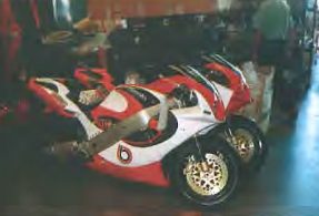 Bimota SB6s lined up in the Bimota Factory, Rimini in 1995